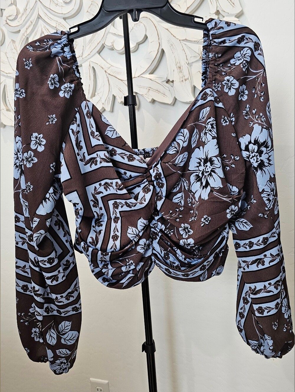 Gianni Bini  Brown White Floral Two-Piece Skort Set Women's Sz XL - Picture 3 of 15